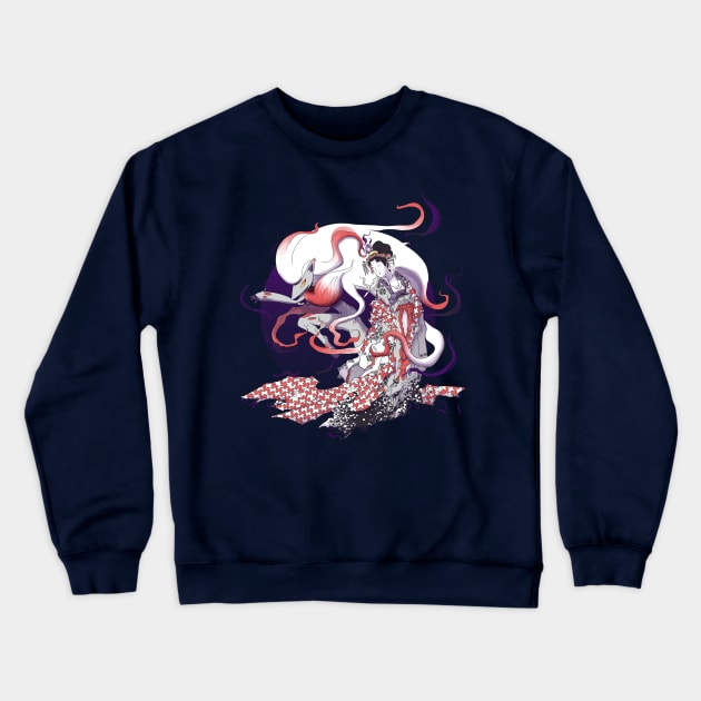 Ghost Kitsune Daji Crewneck Sweatshirt by Spedy1993